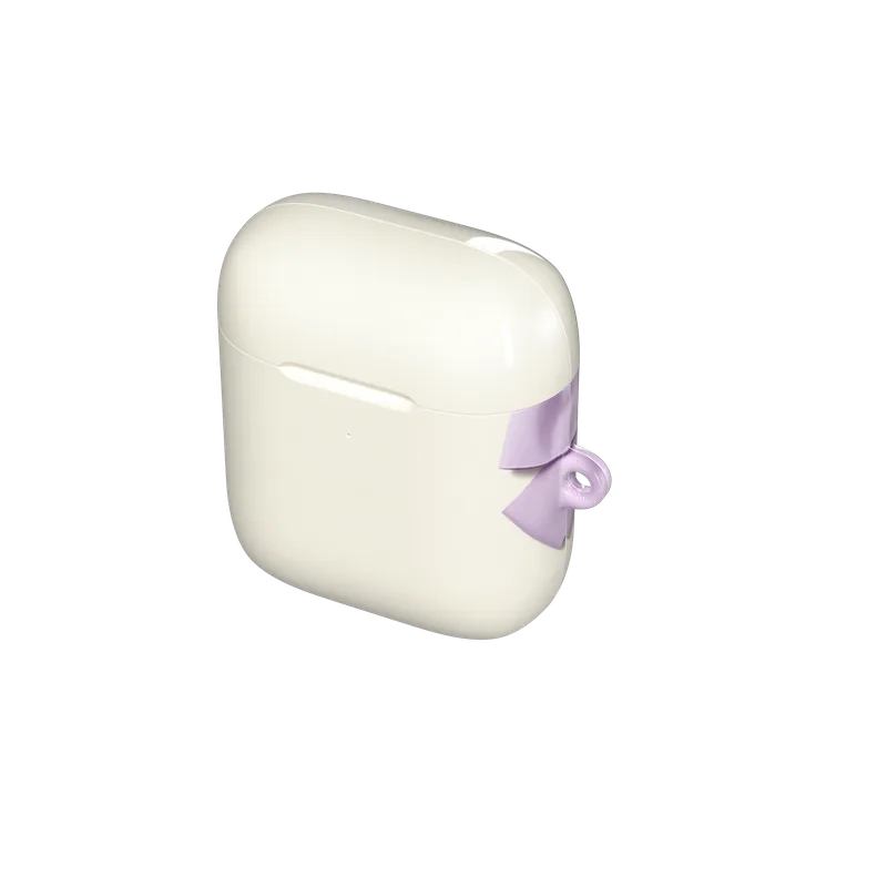 Lavender Silk Faille Pearl Bow Case