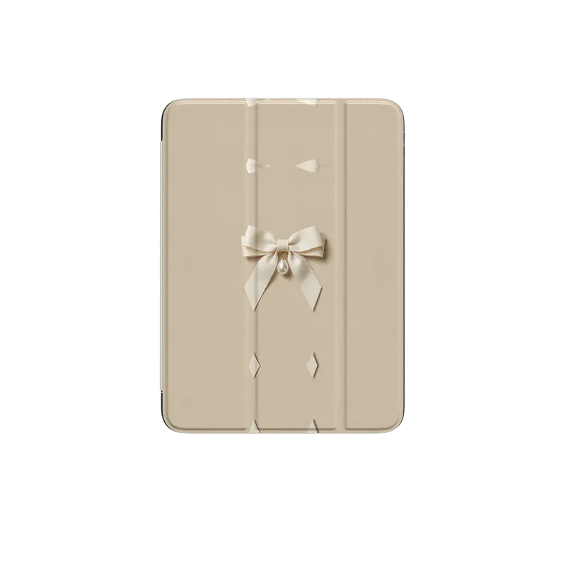Ivory Ribbon Pearl Drop Bow Case