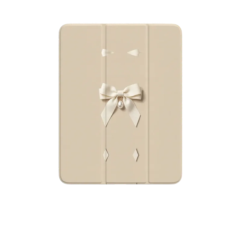 Ivory Ribbon Pearl Drop Bow Case