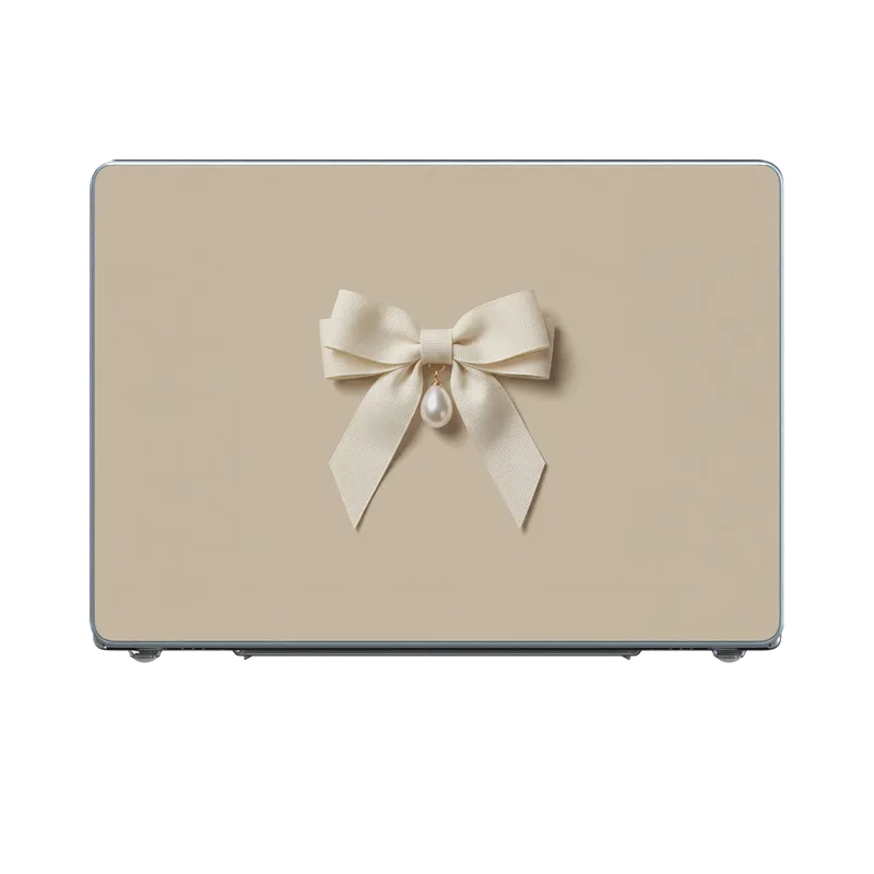 Ivory Ribbon Pearl Drop Bow Case