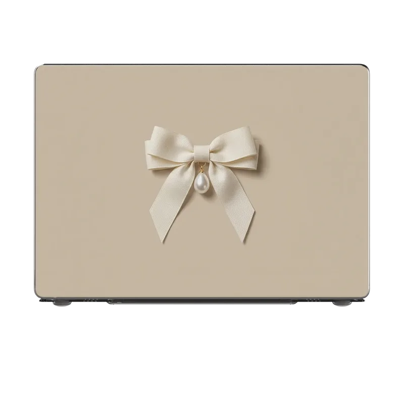 Ivory Ribbon Pearl Drop Bow Case